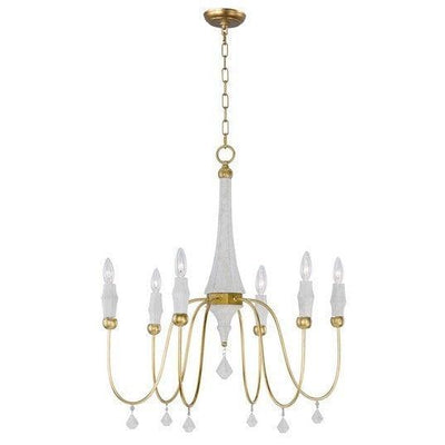 Claystone with Gold Leaf Arm Chandelier - LV LIGHTING