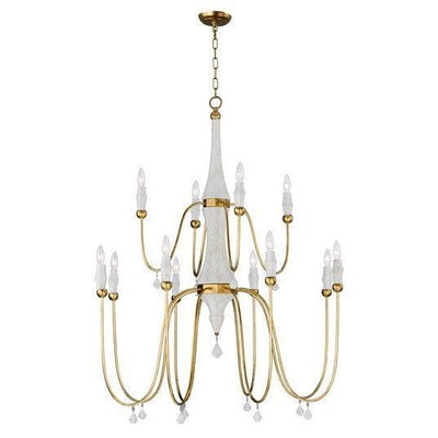 Claystone with Gold Leaf Arm Chandelier - LV LIGHTING