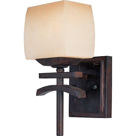 Roasted Chestnut with Wilshire Glass Shade Wall Sconce - LV LIGHTING