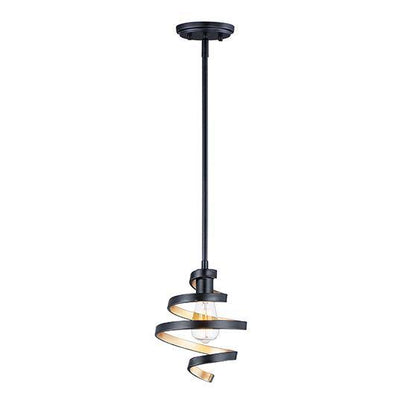 Black with Gold Twisted Pendant - LV LIGHTING