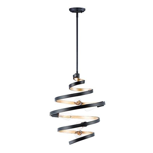 Black with Gold Twisted Pendant - LV LIGHTING