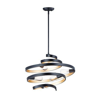 Black with Gold Twisted Pendant - LV LIGHTING