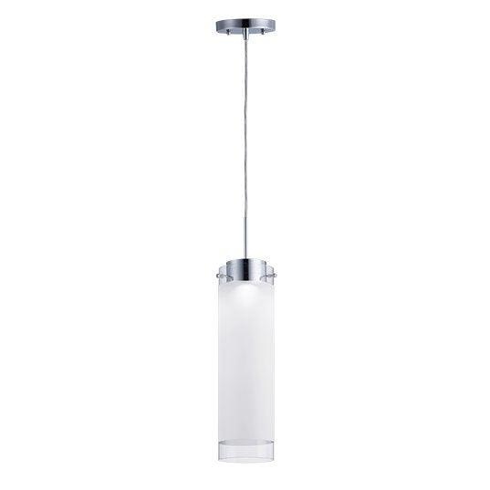 LED Polished Chrome with Glass Shade Pendant - LV LIGHTING