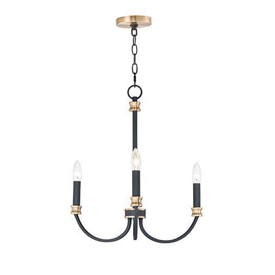 Black with Antique Brass Arms Chandelier - LV LIGHTING