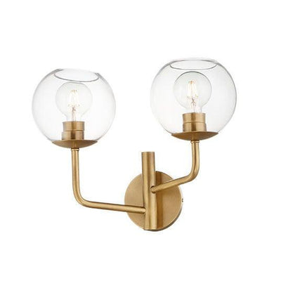 Natural Aged Brass with Clear Glass Shade Wall Sconce - LV LIGHTING
