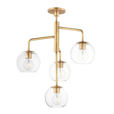 Natural Aged Brass with Clear Glass Shade Pendant - LV LIGHTING
