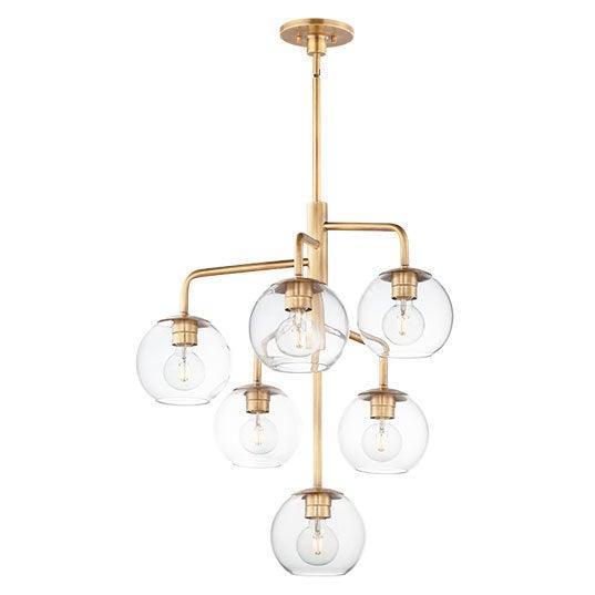 Natural Aged Brass with Clear Glass Shade Pendant - LV LIGHTING