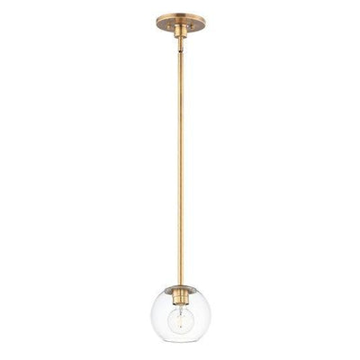 Natural Aged Brass with Clear Glass Shade Pendant - LV LIGHTING