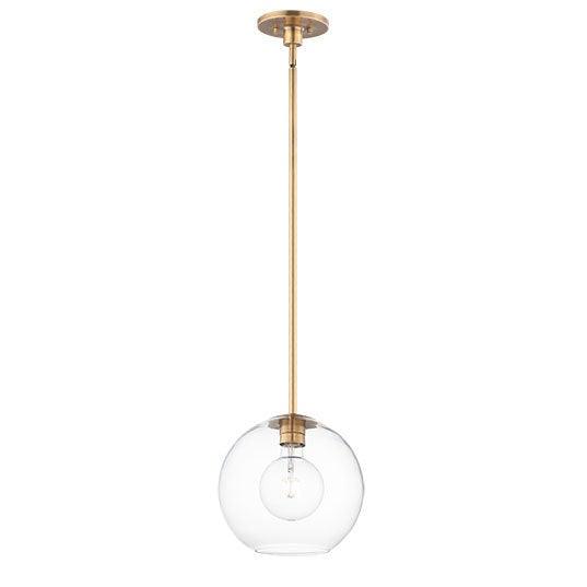 Natural Aged Brass with Clear Glass Shade Pendant - LV LIGHTING