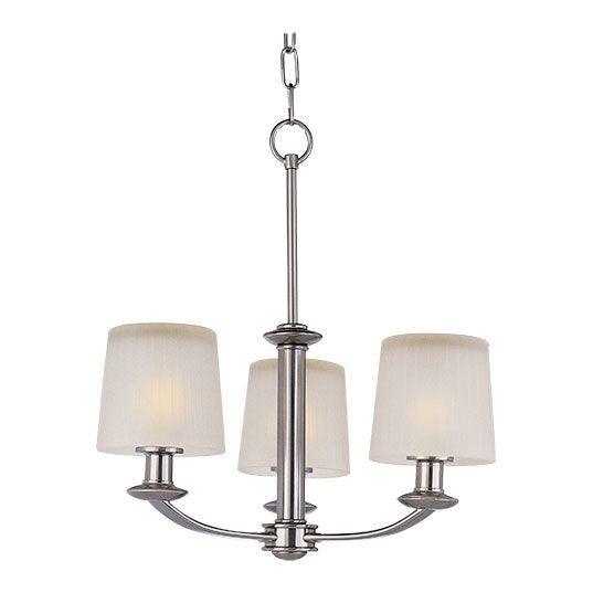 Satin Nickel with Frosted Glass Shade Chandelier - LV LIGHTING