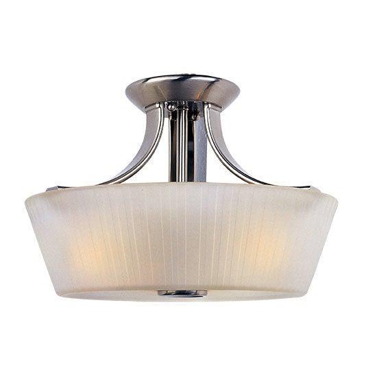Satin Nickel with Frosted Glass Shade Semi / Flush Mount - LV LIGHTING