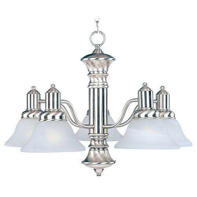 Satin Nickel with Marble Glass Shade Chandelier - LV LIGHTING