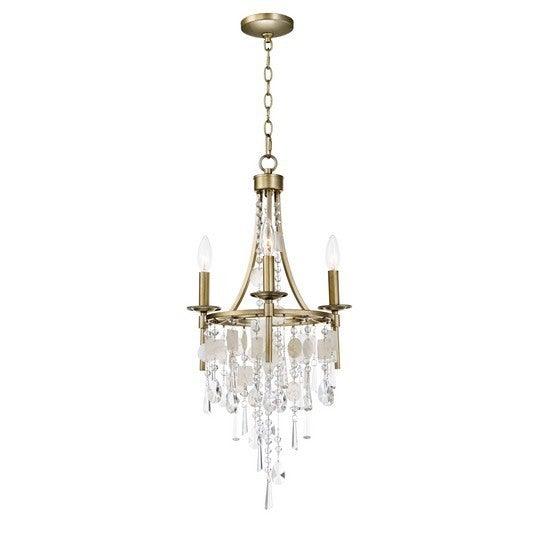 Capiz with Gold Silver Crystal Chandelier - LV LIGHTING