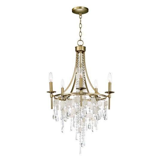 Capiz with Gold Silver Crystal Chandelier - LV LIGHTING