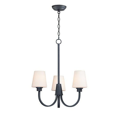 Steel with Satin White Glass Shade Chandelier - LV LIGHTING