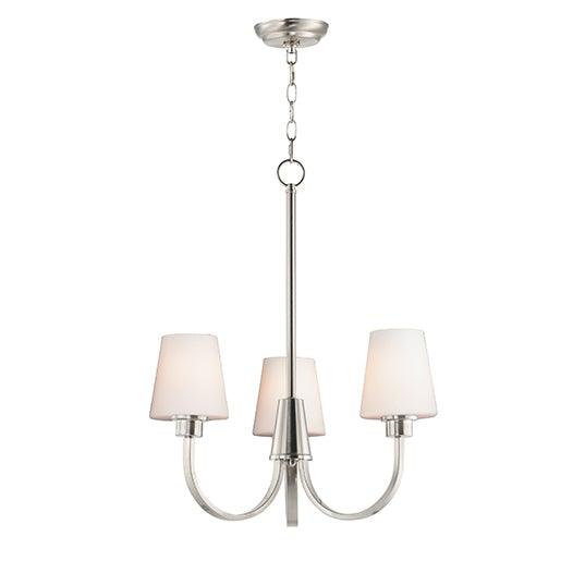 Steel with Satin White Glass Shade Chandelier - LV LIGHTING