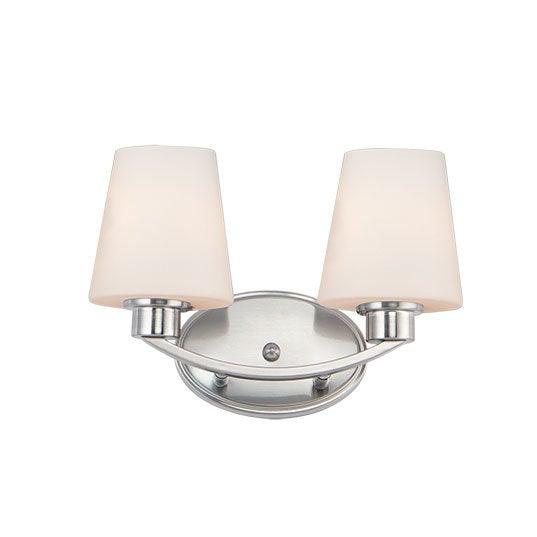 Steel with Satin White Glass Shade Vanity Light - LV LIGHTING