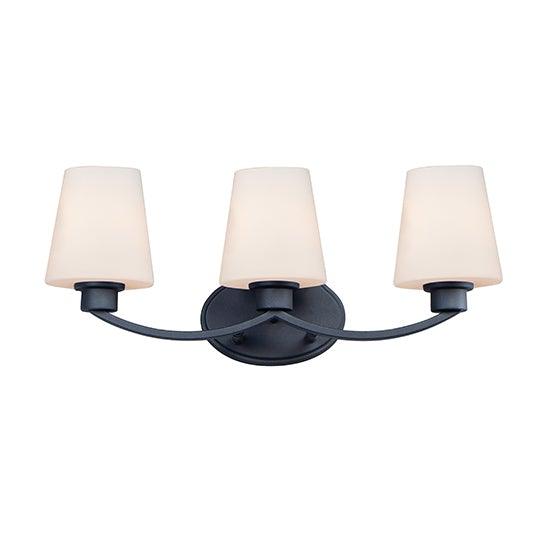 Steel with Satin White Glass Shade Vanity Light - LV LIGHTING