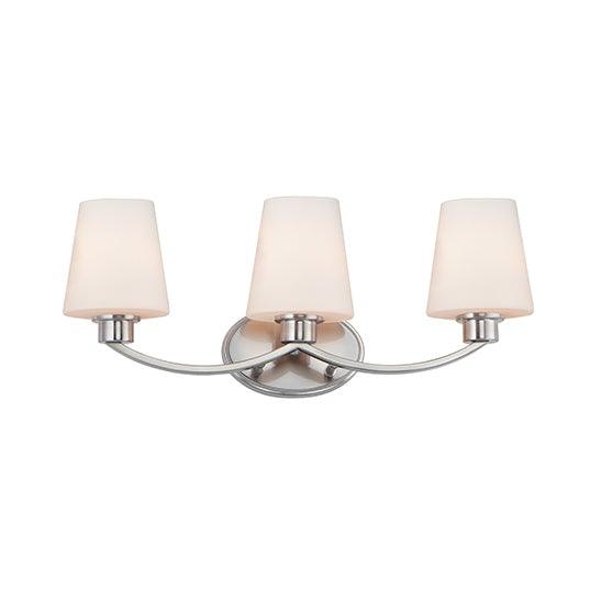 Steel with Satin White Glass Shade Vanity Light - LV LIGHTING