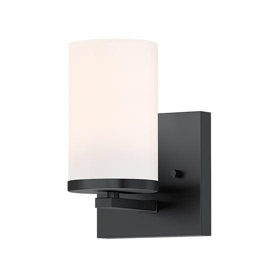Steel with Satin White Cylindrical Glass Shade Vanity Light - LV LIGHTING