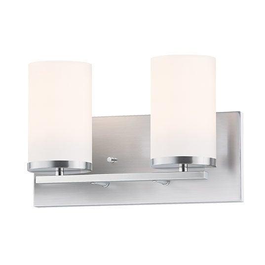 Steel with Satin White Cylindrical Glass Shade Vanity Light - LV LIGHTING