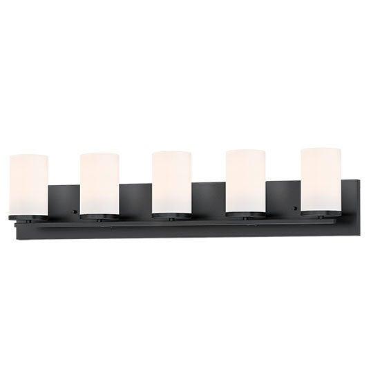 Steel with Satin White Cylindrical Glass Shade Vanity Light - LV LIGHTING