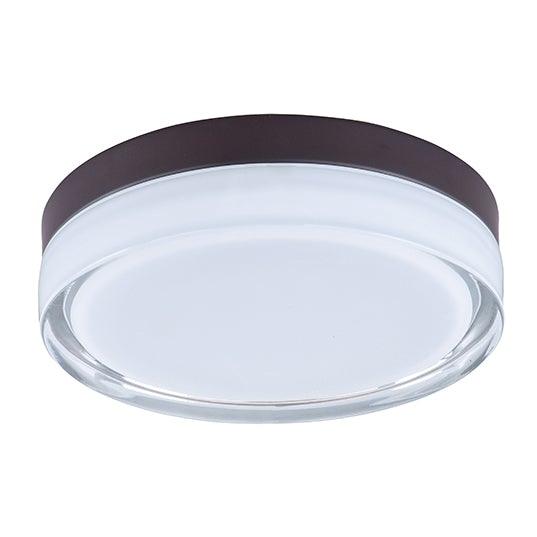 Bronze with Coated White Glass Shade Round Flush Mount - LV LIGHTING