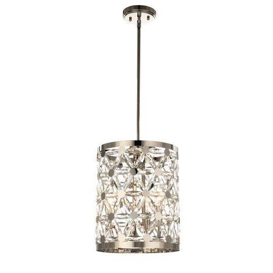 Polished Nickel with Petals of Crystal Pendant - LV LIGHTING