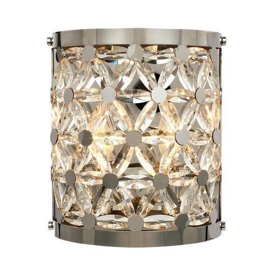 Polished Nickel with Petals of Crystal Wall Sconce - LV LIGHTING