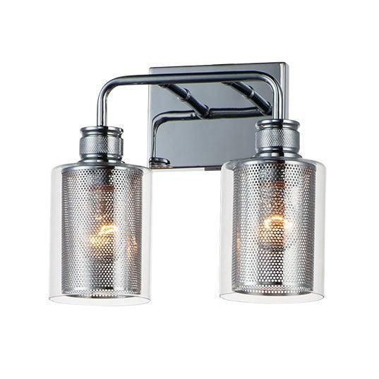 Polished Chrome with Mesh and Clear Glass Shade Vanity Light - LV LIGHTING