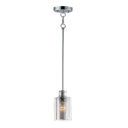 Polished Chrome with Mesh and Clear Glass Shade Mini Pendant - LV LIGHTING