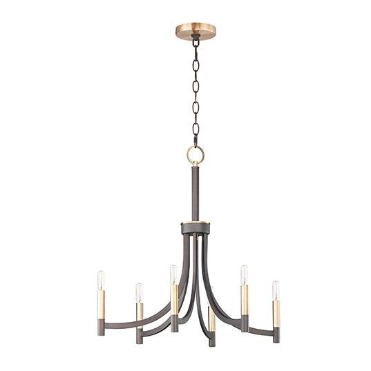 Steel with Rectangular Arms and Tubular Candles Chandelier - LV LIGHTING