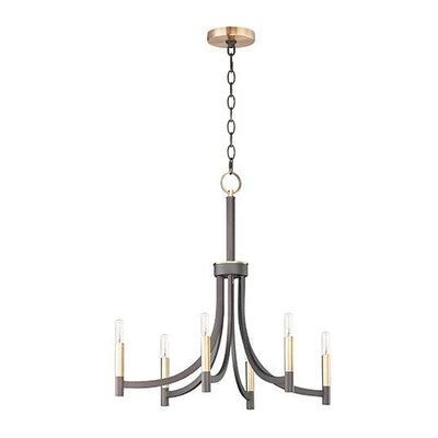 Steel with Rectangular Arms and Tubular Candles Chandelier - LV LIGHTING