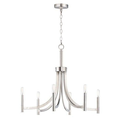 Steel with Rectangular Arms and Tubular Candles Chandelier - LV LIGHTING