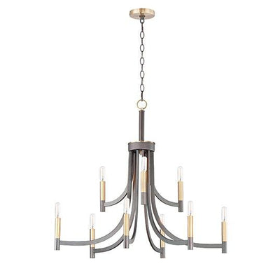 Steel with Rectangular Arms and Tubular Candles Chandelier - LV LIGHTING