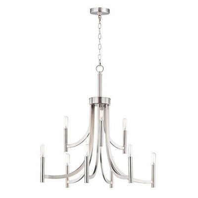 Steel with Rectangular Arms and Tubular Candles Chandelier - LV LIGHTING