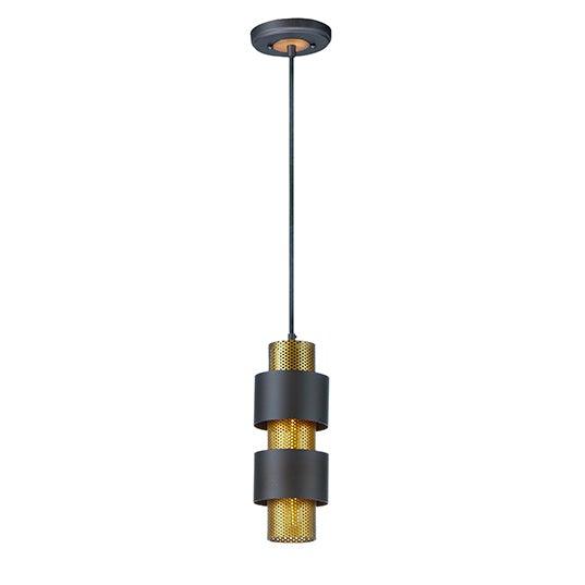 Oil Rubbed Bronze with Antique Brass Meshed Mini Pendant - LV LIGHTING