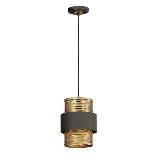 Oil Rubbed Bronze with Antique Brass Meshed Pendant - LV LIGHTING
