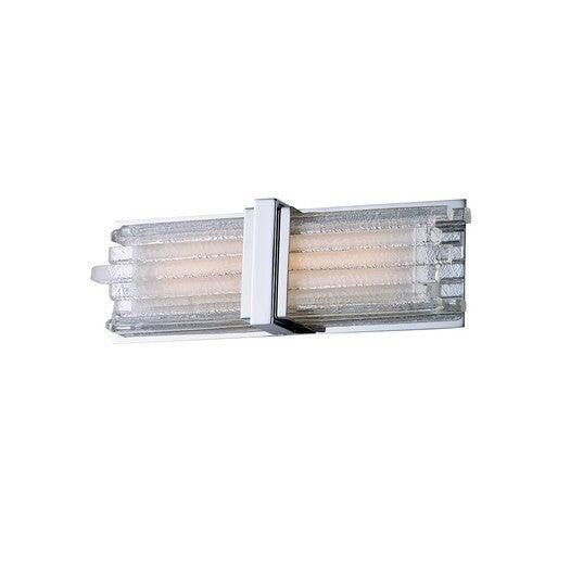 LED Polished Nickel with Clear Glass Rods Shade Vanity Light - LV LIGHTING