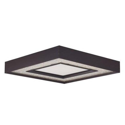 Bronze with Crystalline Diffuser Square Flush Mount - LV LIGHTING