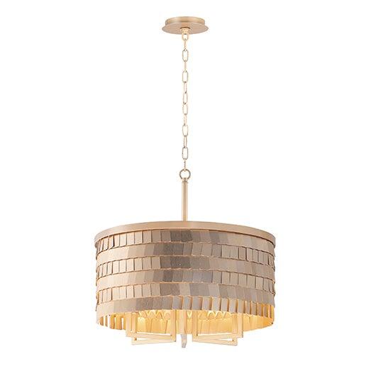 Champagne Gold Aluminum Panel Shade Chandelier - LV LIGHTING