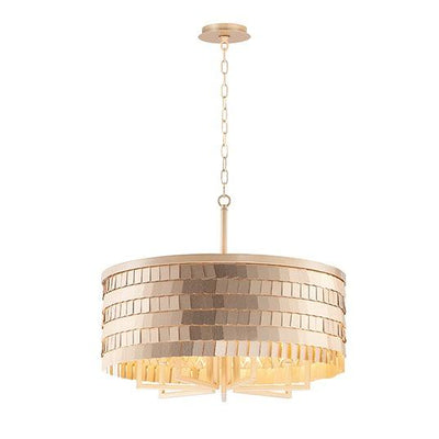 Champagne Gold Aluminum Panel Shade Chandelier - LV LIGHTING