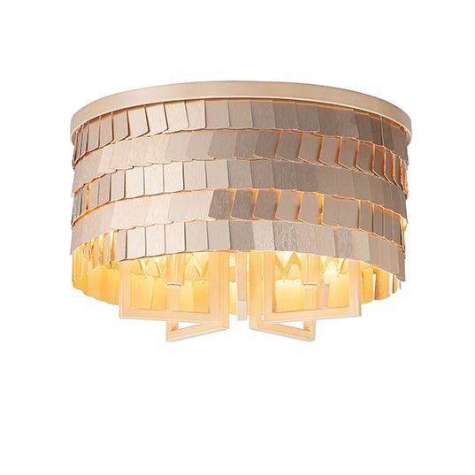 Champagne Gold Aluminum Panel Shade Flush Mount - LV LIGHTING