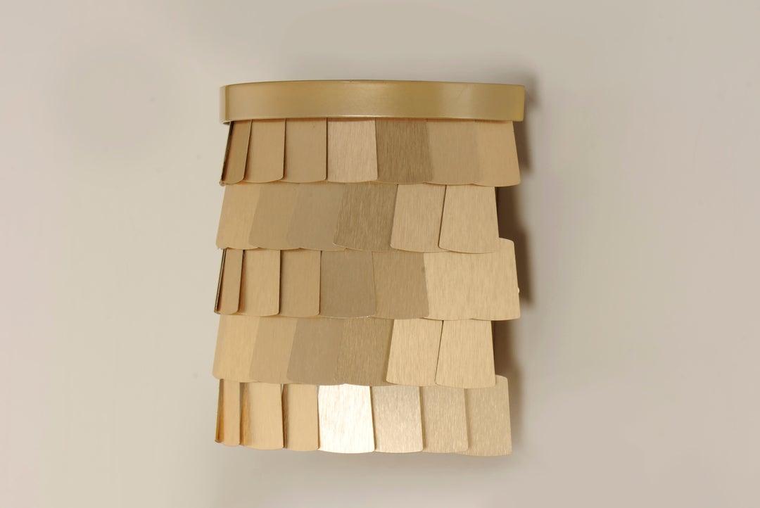 Champagne Gold Aluminum Panel Shade Wall Sconce - LV LIGHTING