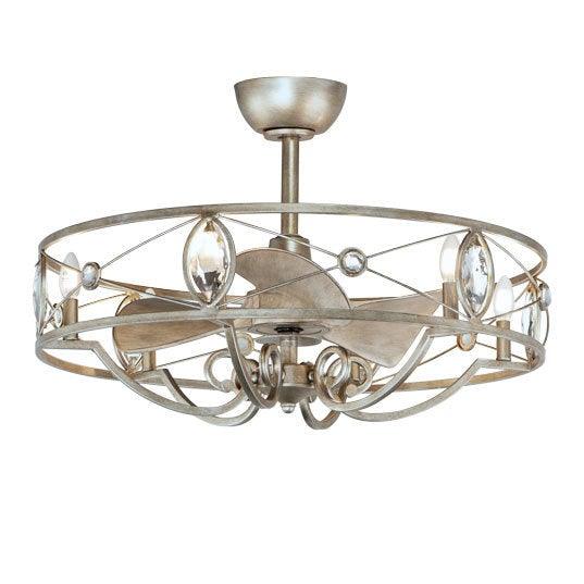 Silver Mist with Crystal ABS Blade Ceiling Fan - LV LIGHTING