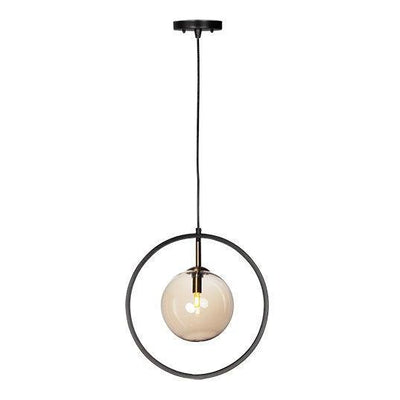 Steel with Clear Glass Globe Ring Pendant - LV LIGHTING