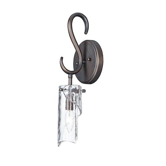 Chestnut Bronze Forged Arms with Piastra Style Glass Shade Wall Sconce - LV LIGHTING