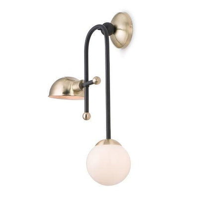 Steel Frame with Opal White Glass Globe Eclectic Design Wall Sconce - LV LIGHTING