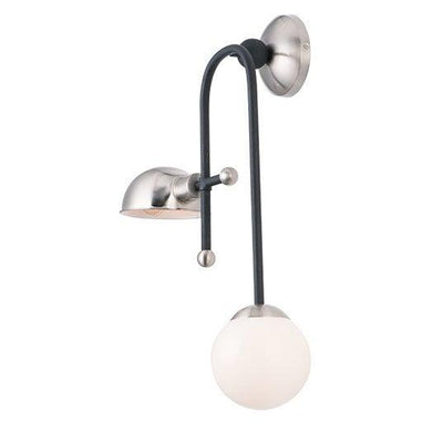 Steel Frame with Opal White Glass Globe Eclectic Design Wall Sconce - LV LIGHTING
