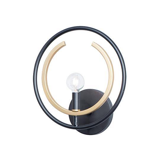 Black with Gold Ring Wall Sconce - LV LIGHTING